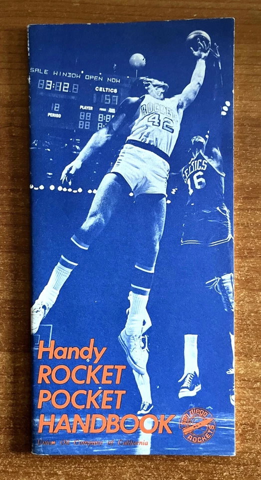 vintage 1968-1969 NBA SAN DIEGO ROCKETS HANDY POCKET HANDBOOK PROGRAM - Image 1 of 1