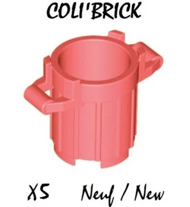 Lego 92926 - 5x Poubelle / Container, Trash Can - Coral - NEUF - Imagen 1 de 1