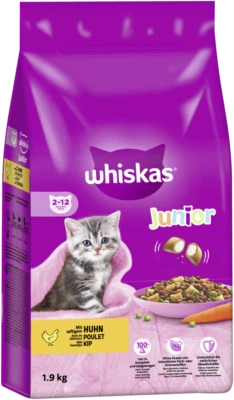 1,9kg Whiskas Junior Huhn Katzenfutter Trockenfutter Kätzchen Kitten  - Bild 1 von 4