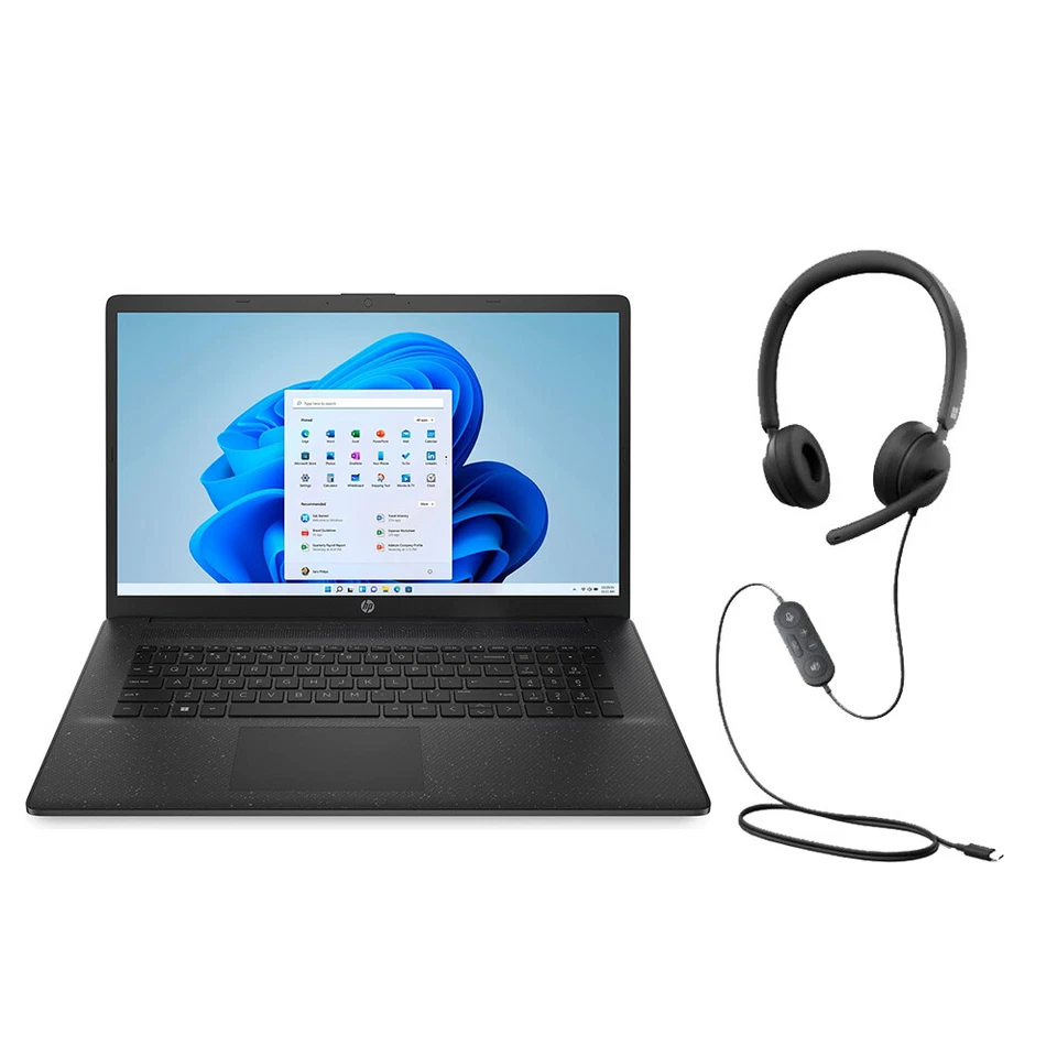 HP 17-cn0104na Laptop Intel Pentium N5030 4GB RAM 128GB SSD 17.3 in FHD Win 11 S - Image 1 of 4