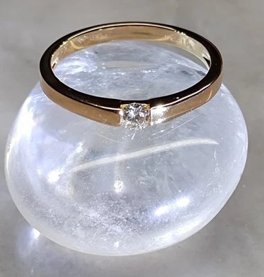 DIAMANT RING GR.21 ( Ca. 66) 925/- SILBER VERGOLDET, Brilliantschliff - Bild 1 von 4