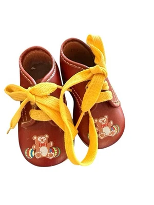 Vintage Cradle Jumpers Baby Shoes NOS Leather Oxford Teddy Bear Design Toddler - Image 1 of 4