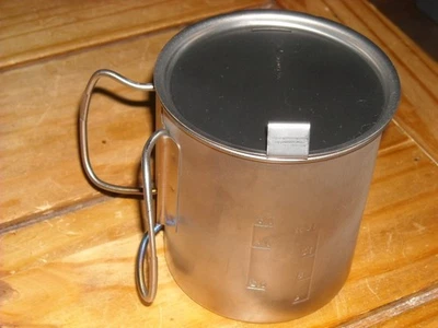 Maceta de titanio Snow Peak usada Japón con tapa y asas plegables 20 onzas niCe Foto 1 de 4