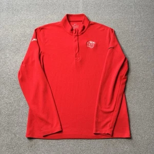 Nike Liberty University Jacket Mens Medium Red Fleece 1/4 Zip Athleisure Sports - Picture 1 of 9