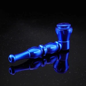 Aluminum Metal Blue Solid Wonder Smoking Metal Pipe 3 inch - US Seller - Picture 1 of 4
