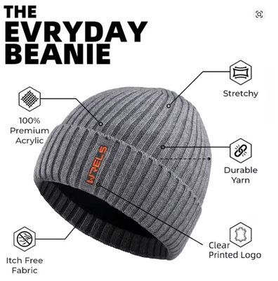 WRELS Invierno Tejido Gorro Grueso Elástico Cálido Exterior Nieve Sombrero para Montar Foto 1 de 4