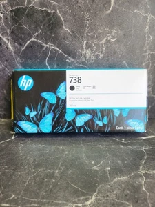 HP 738 300 ML Czarny wkład atramentowy DesignJet, 498N8A—ZAPIECZĘTOWANY—05/2027—DARMOWA WYSYŁKA - Zdjęcie 1 z 4