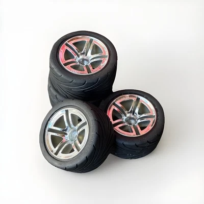 (4) Traxxas #5572 Wheels Jato Twin-Spoke 2.8"  Chrome on IMEX Road Runners - Image 1 of 3