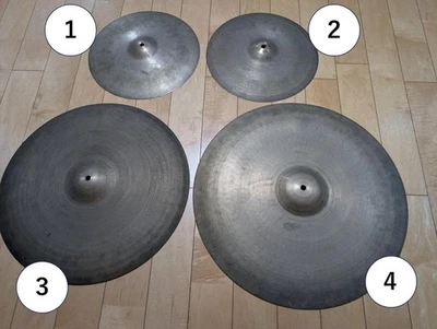 [Raro] Conjunto de 3 peças Avedis Zildjian dos anos 60 - Imagem 1 de 4