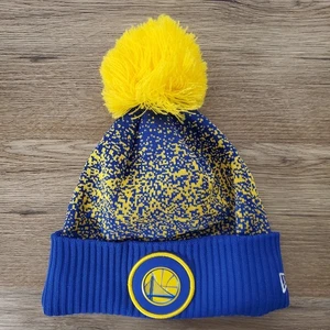 Golden State Warriors Beanie Hat New Era Cuffed Lined Pom NBA OSFM Cap - Picture 1 of 8