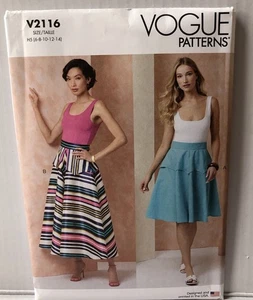 Vogue Sewing Patterns v2116 Misses Skirt In Two Lengths Sizes 6-8-10-12-14 New. - Picture 1 of 2