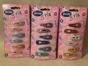 GOODY Girls Metal Glitter Snap Clips 6 Barrettes NEW 2001 (3 Diff Sets-18) G12 - Picture 1 of 9
