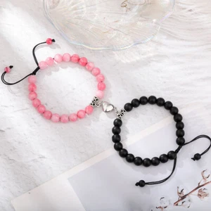 Magnet Paar Armbänder Romantisch Herz passend Liebhaber Stein Perlen Armband Geschenk - Bild 1 von 3