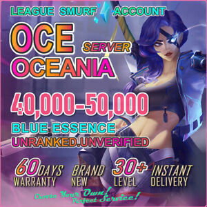 OCE 40.000✚💎League of Legends LOL Smurf 40K ➥50K BE CAPS L30 UNRANKED