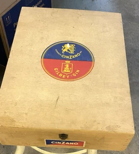 Original Mid Century Vermouth Cinzano Wood Case with litho print by Stradano#AB - Picture 1 of 16