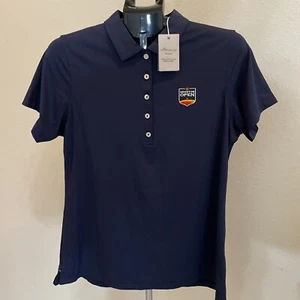 Peter Millar Golf Shirt Polo Womens Chest Logo L Blue NWT PGA Tour - Picture 1 of 7