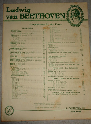 LUDWIG VAN BEETHOVEN COMPOSITIONS FOR THE PIA...