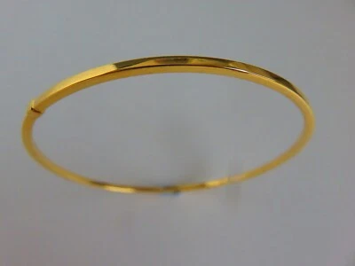 Pulseira escrava dourada 2mm feminina ouro amarelo 9 quilates 62mm diâmetro NOVA CHEGADA - Imagem 1 de 4
