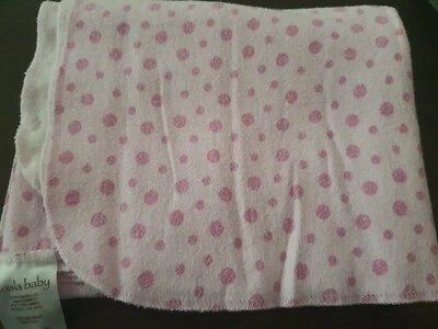 Koala Baby Purple pink polkadots Receiving Blanket Flannel White Pink 2013 lovey - Image 1 of 4
