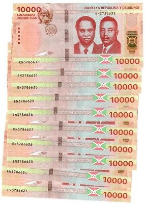 Burundi 10x 10000 Francs 2022 (2023) UNC - Image 1 of 2