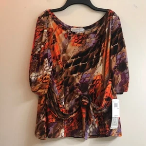 Suéter Chelsea Suite Nuevo con Etiquetas Óxido/Negro Corbata Frontal Top, Talla Pequeña 14P - Imagen 1 de 8