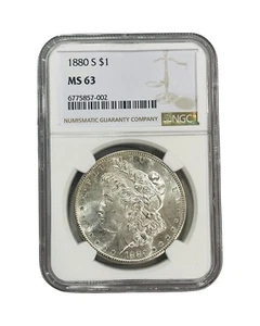 1880 S MORGAN SILVER DOLLAR NGC MS63 UNC - Picture 1 of 2
