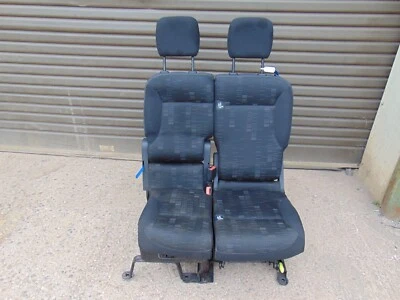 Citroen Berlingo Passenger seat double front left Black cloth Headrest 08-12 mk2 - Image 1 of 4