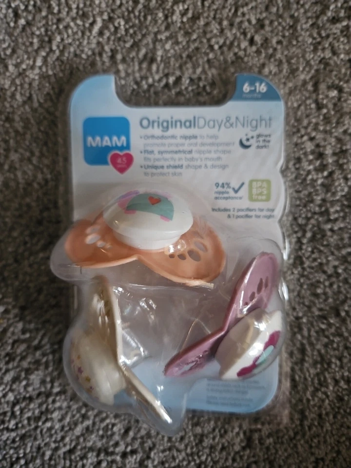 MAM Day & Night Glow in Dark Pacifiers Flamingo Moon Cloud 6 Months
