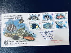 Bermuda 1979  FDC WILDLIFE DEFINITIVE PART III OCEAN FISH HAMILTON POSTMARK - Picture 1 of 2