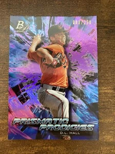 2018 bowman platinum prismatic prodigies purple/250 DL Hall PPP -2 - Picture 1 of 4