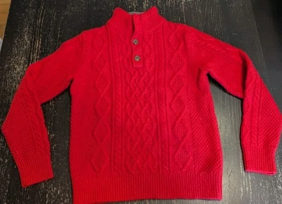 NWT Gap Kids Red Mock Neck Cable Sweater Boys XXL (14-16) - Image 1 of 4