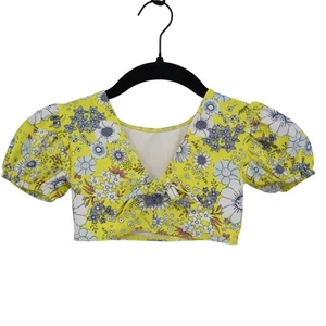 Tucker + Tate Swim Top Girls 4 Yellow Boho Romantic Casual Sweet Feminine Dainty - Picture 1 of 13