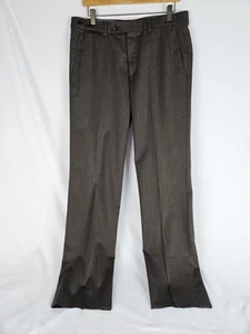 Ted Baker London Franklin Trouser Wool Pants Mens 33R Brown 33 x 33 Flat Front - Picture 1 of 7