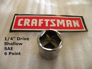 CRAFTSMAN 1/4" Drive dr SAE Inch in Shallow - SOCKET - 6 Point pt 6pt - ANY SIZE - Picture 1 of 2