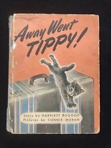 AWAY WENT TIPPY! Traveling kitten Harriett Osgood 1947 AS IS - Foto 1 di 5