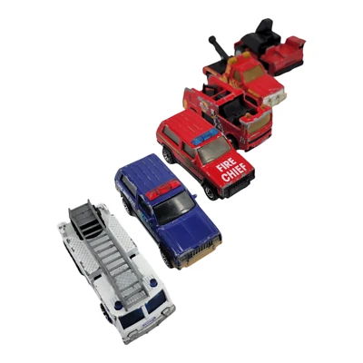 Matchbox Emergency Vehicles Diecast Set Fire Chief Jeep Wrecker Snorkel Ladder - Image 1 of 4