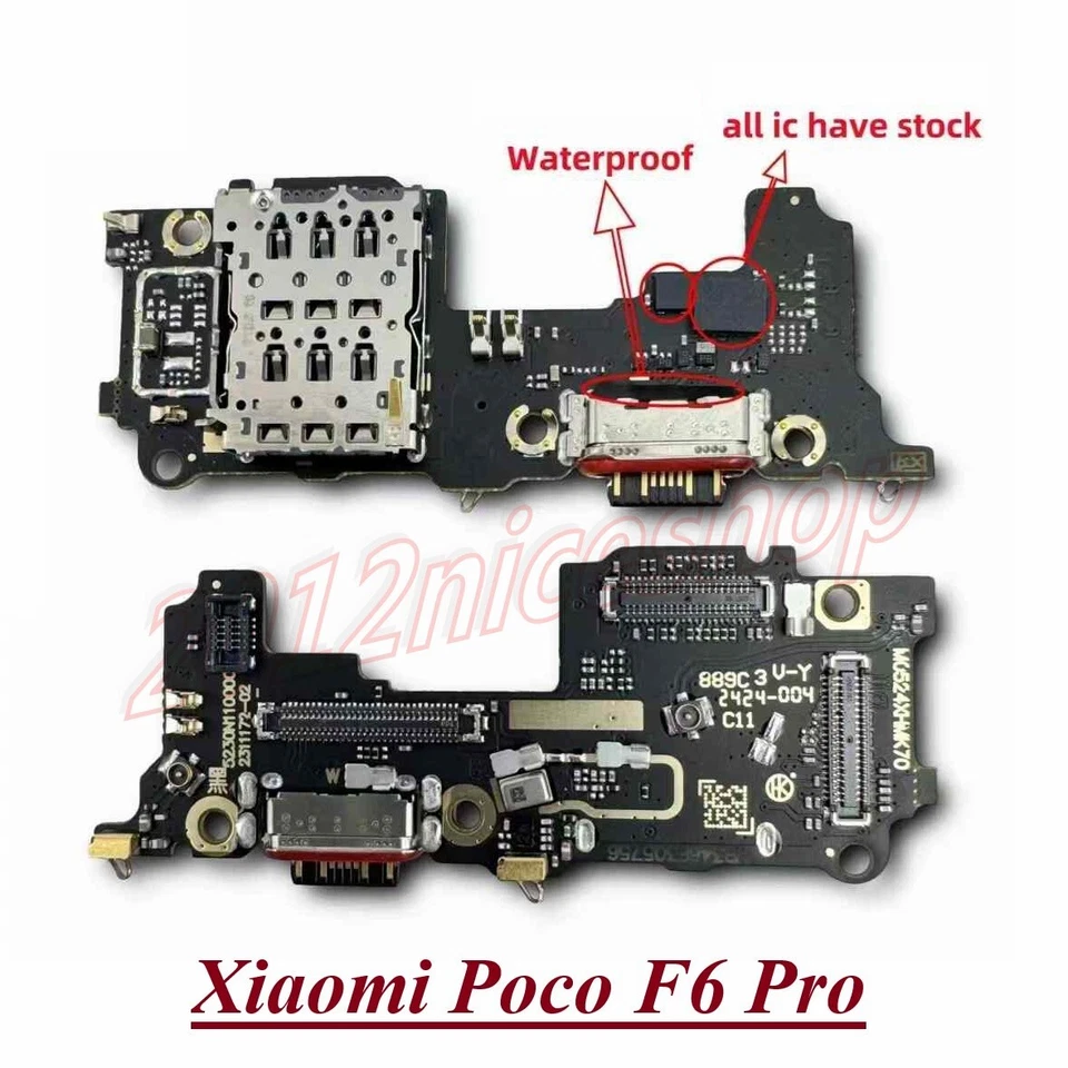 OEM Type-C Charging Port Sim Socket Mic Connector Board For Xiaomi POCO F6 Pro - Image 1 of 1