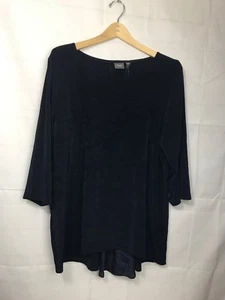 Chicos Tunic Top Navy Vlue Sz 3 NWT Hi/Lo - Picture 1 of 3