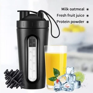 700ml Protein Shaker Flasche Edelstahl Eiweiß Shake Trinkflasche Proteinshake - Bild 1 von 23