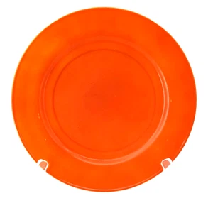 Hazel Atlas Glass OVIDE Pumpkin Orange Rust 9" Dinner Plate Replacement MCM - Picture 1 of 6