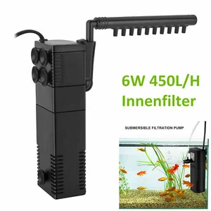 Aquarium Innenfilter Aquarium-Pumpe Filterpumpe 450L/h 6W f. Aquarium bis 60L - Bild 1 von 9