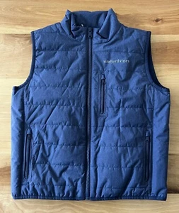 NEW Vineyard Vines Boys Blue Heathered Mountain Weekend Puffer Vest Size 7 - Picture 1 of 5