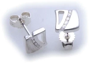 Pendientes mujer circonita plata real 925 plata de ley pendientes enchufe G2535 - Imagen 1 de 2