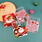 100Pcs Christmas Gift Bag Self Adhesive Cookies Candy Wrapping Bag Gift Bag