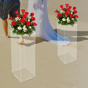 2x Centros de mesa geométricos para boda con soporte de flores de columna de acrílico - Imagen 1 de 18