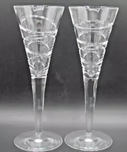 Stuart Kristall Jaspis Conran Aura Muster verpackt Paar Champagnerflöten (10362) - Bild 1 von 2