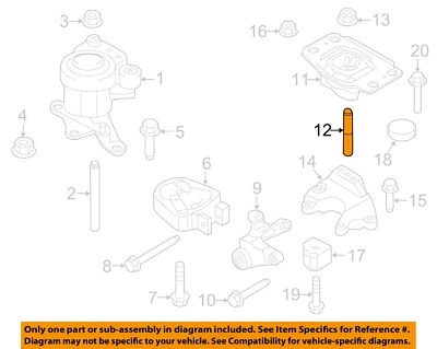 FORD OEM 13-23 Borde Motor Trans Montaje-Perno de montaje superior W713982S442 Foto 1 de 2