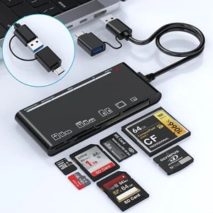 Multi SD Card Reader, USB C USB 3.0 Memory Card Reader Adapter for SD SDXC SDHC - Picture 1 of 5
