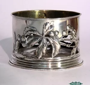 Jugendstil Silber Weinflasche Untersetzer Ständer Germany um 1900 - Bild 1 von 5