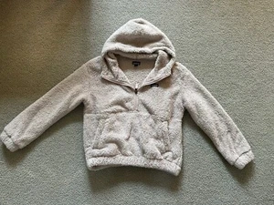 Patagonia XL Los Gatos Taupe Fleece Hoodie Jacket Kids Girls - Picture 1 of 8